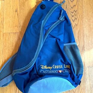 Disney Cruise Line Castaway Club Sling Shoulder Backpack Bag Blue Gray New